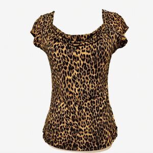 Liz&co. Petite Leopard Animal Print size PM top